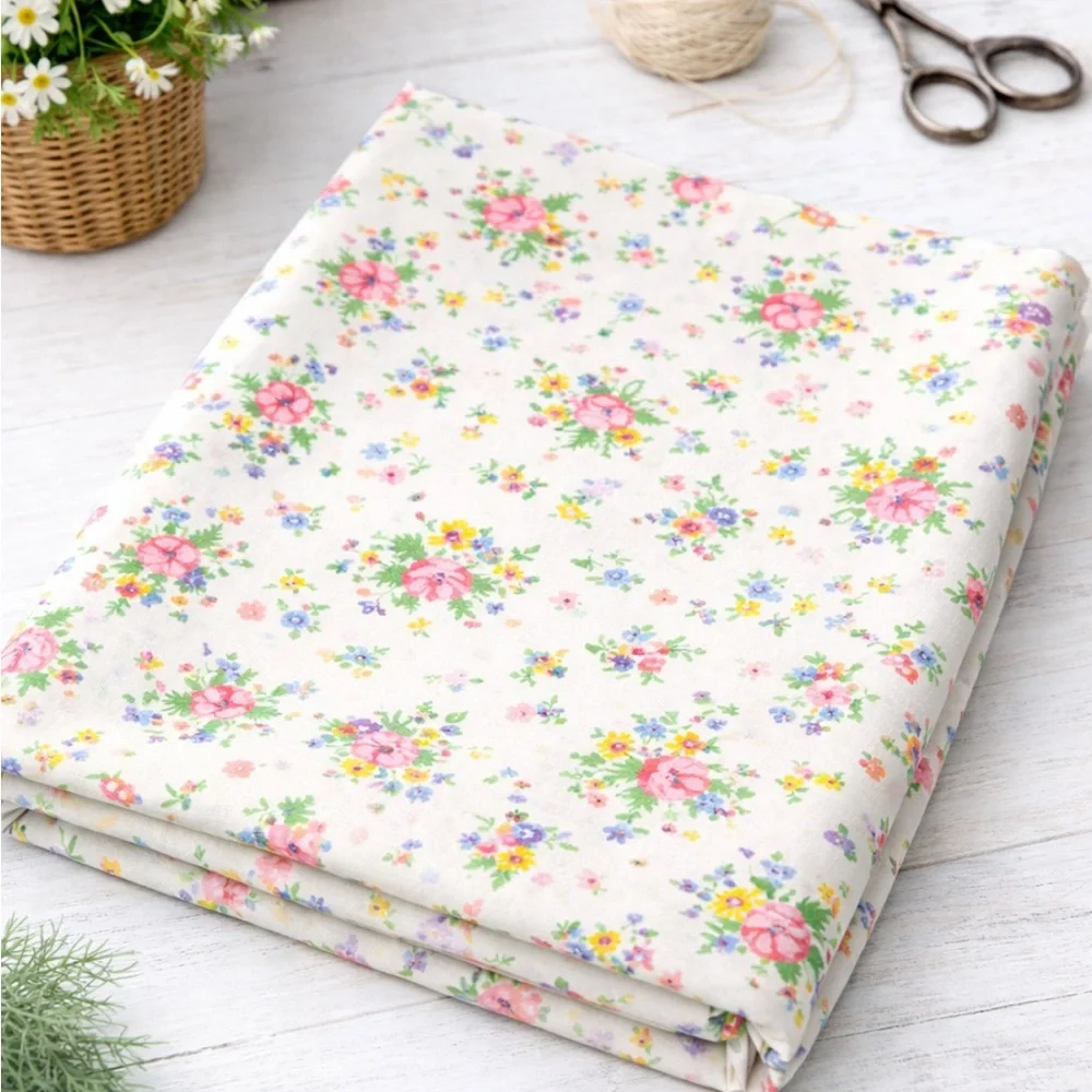 Vintage Cottagecore Floral Twin Flat Sheet. 66”x94”. Vibrant | Heirloom | 1970’s